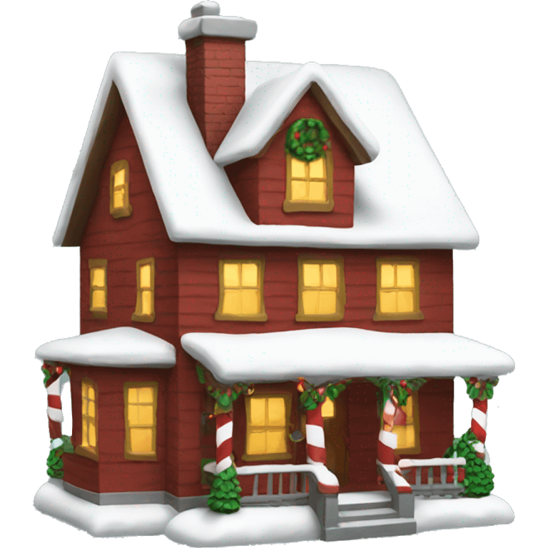 X-mas house with santa emoji