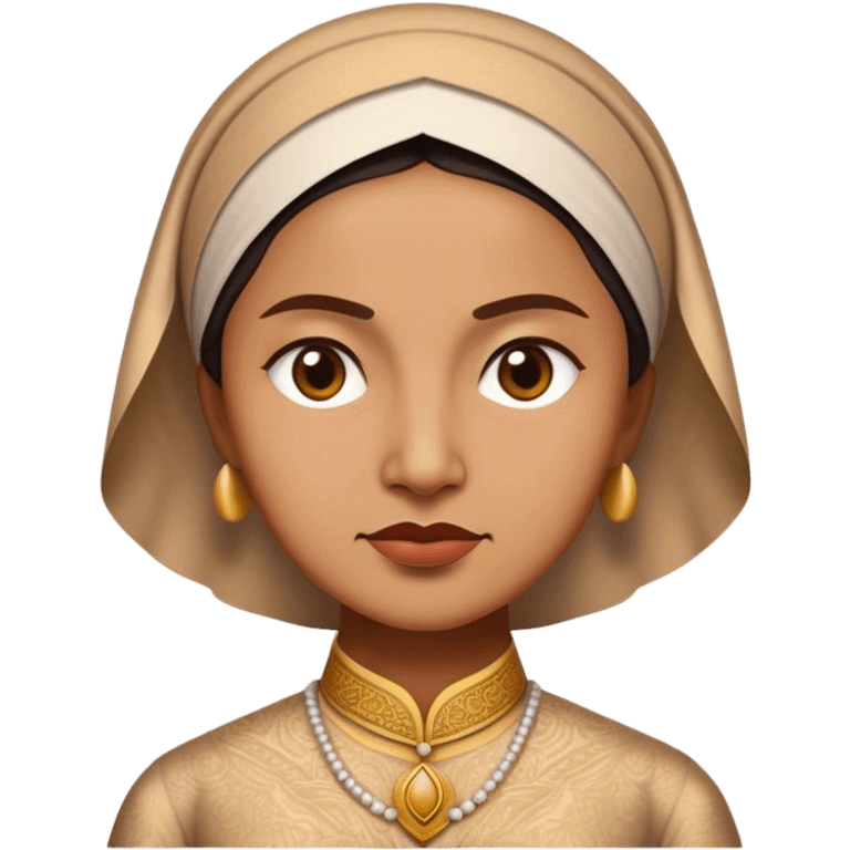 Cinematic Realistic Raden Ajeng Kartini Portrait Emoji, depicted as an inspiring Indonesian feminist icon in period attire with a thoughtful determined gaze, rendered with lifelike textures and warm empowering lighting that captures her pioneering spirit. emoji