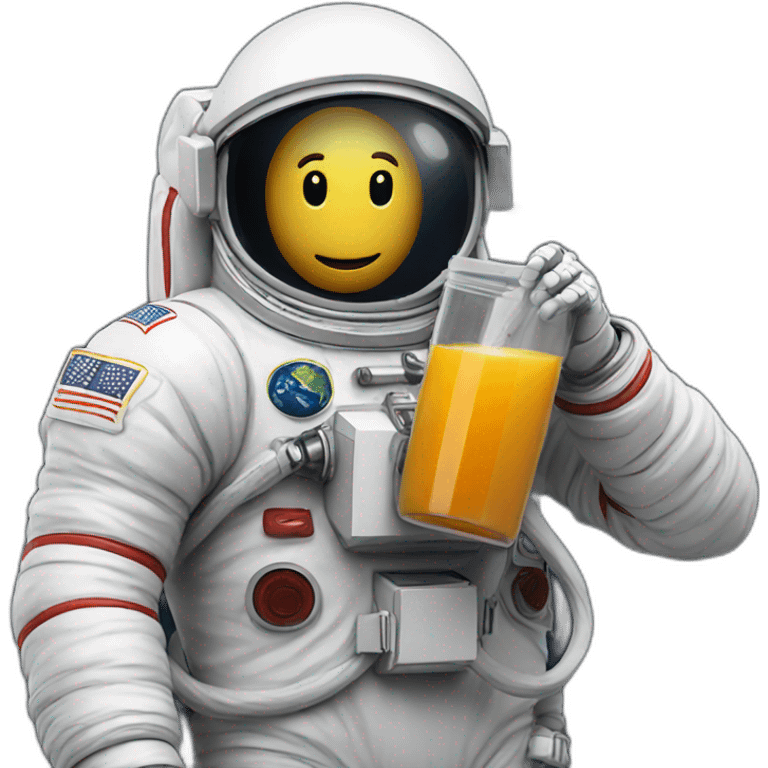 astronaut holding juice with no logos on his scuit emoji