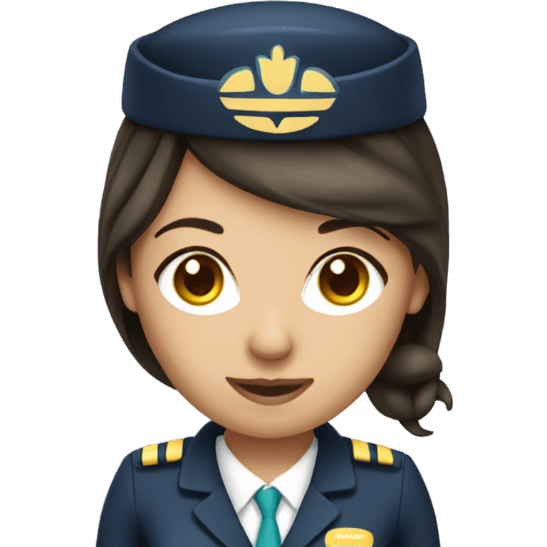 brunette flight attendant emoji