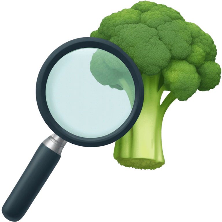 broccoli under magnifying glass emoji