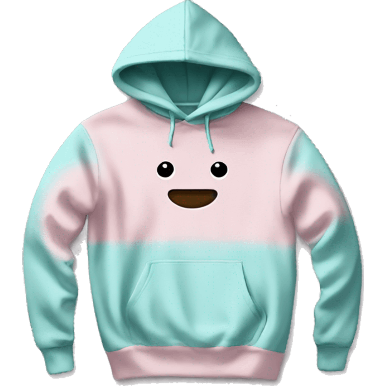 Pastel hoodie with coffee imagine on the front emoji