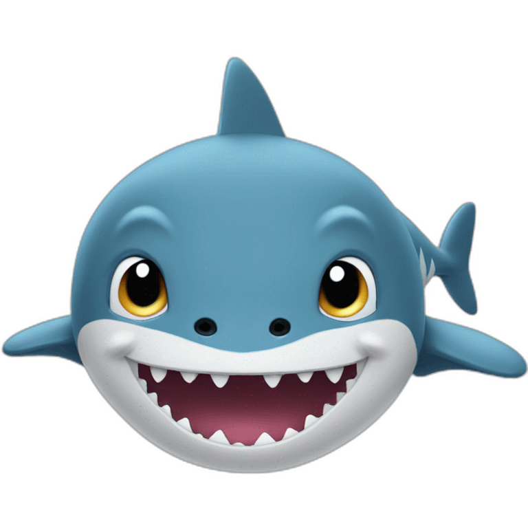 BLÅHAJ fluffy plush soft shark with vacant expression emoji