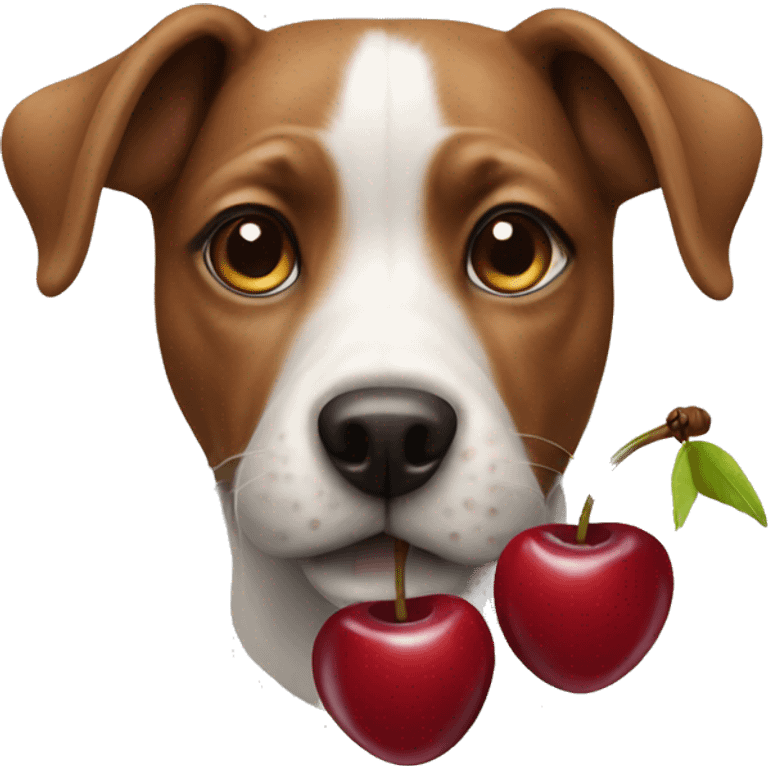 dog with cherry emoji