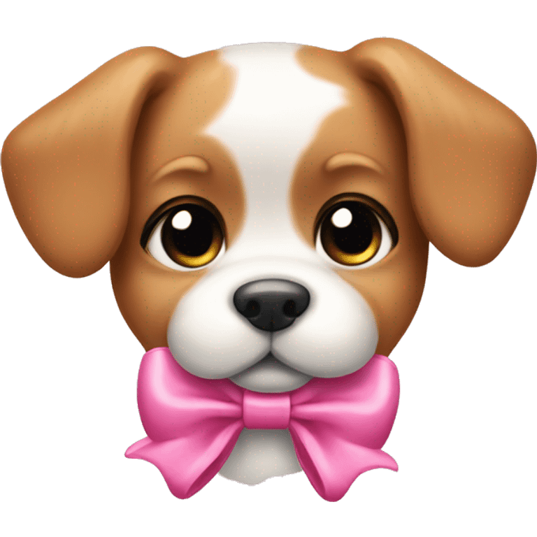 Puppy pink bow emoji