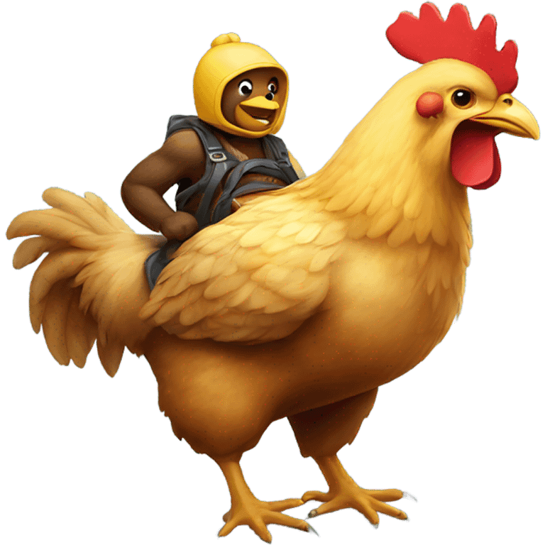 Bear riding a chicken emoji