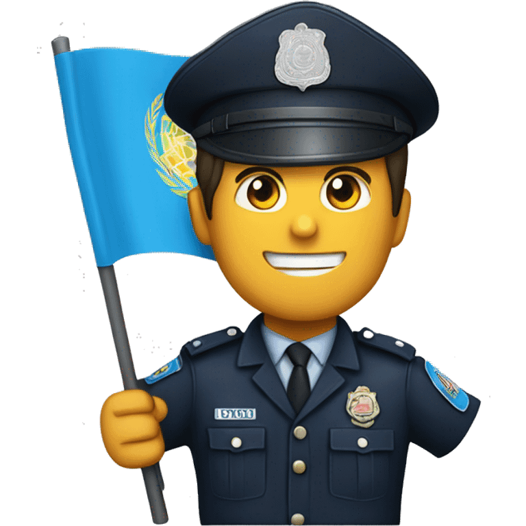 un policia con una bandera del pais Peru emoji