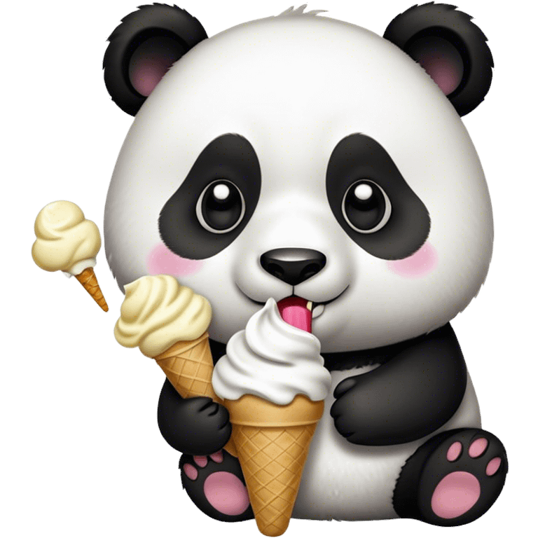 Panda eating ice cream emoji