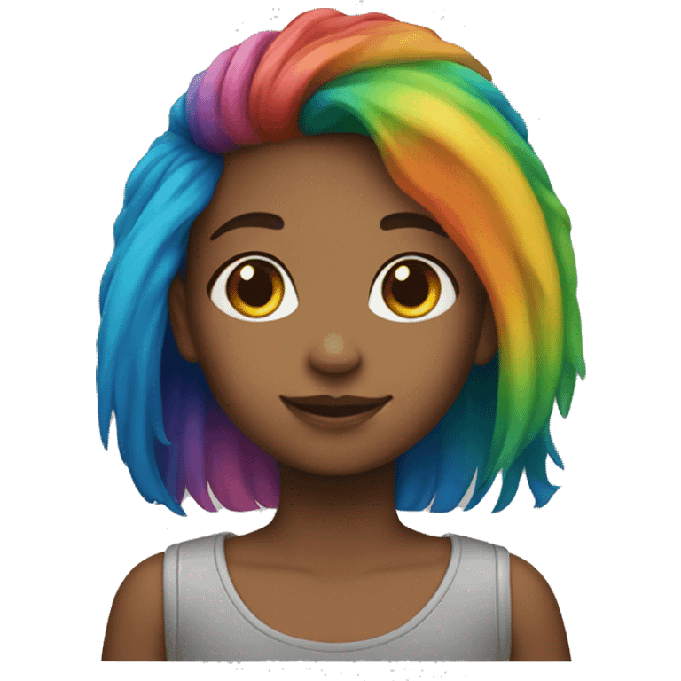 girl with rainbow hair emoji