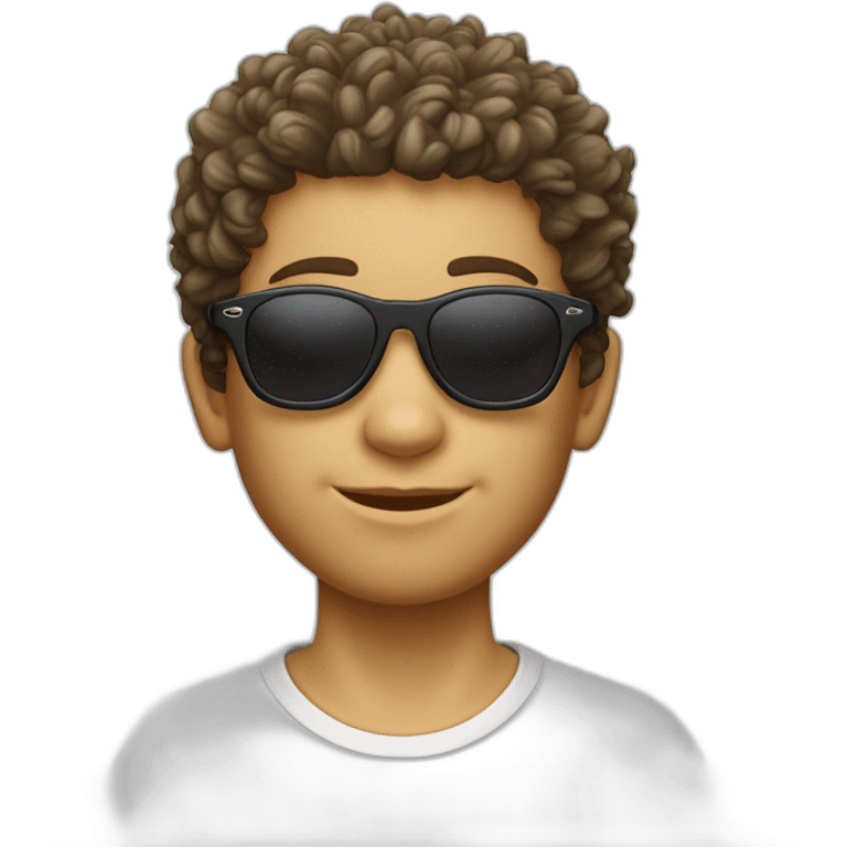 Garçon cheveux bouclés avec un taper et des lunette oakley emoji