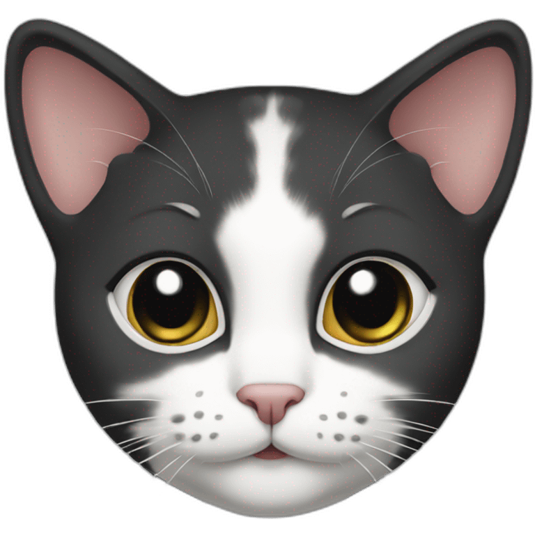 Cat-female-black-white-small-ears emoji