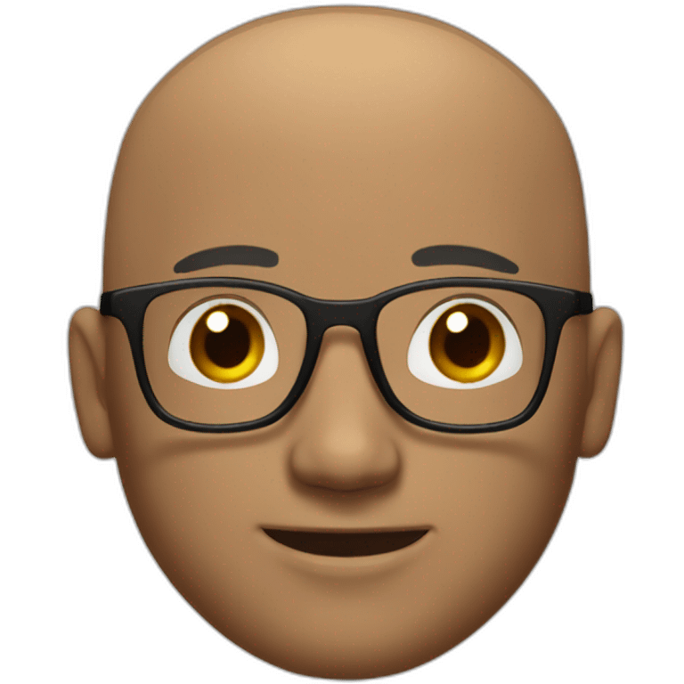 bald man with beard with rounded glasses and very short black hair emoji