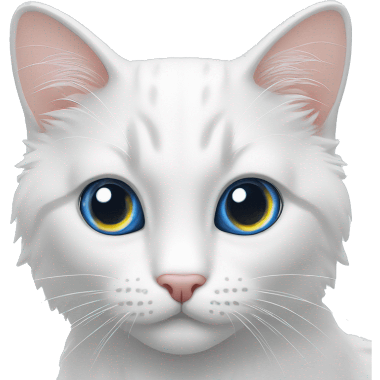 Dos Gatos blancos con ojos azules emoji