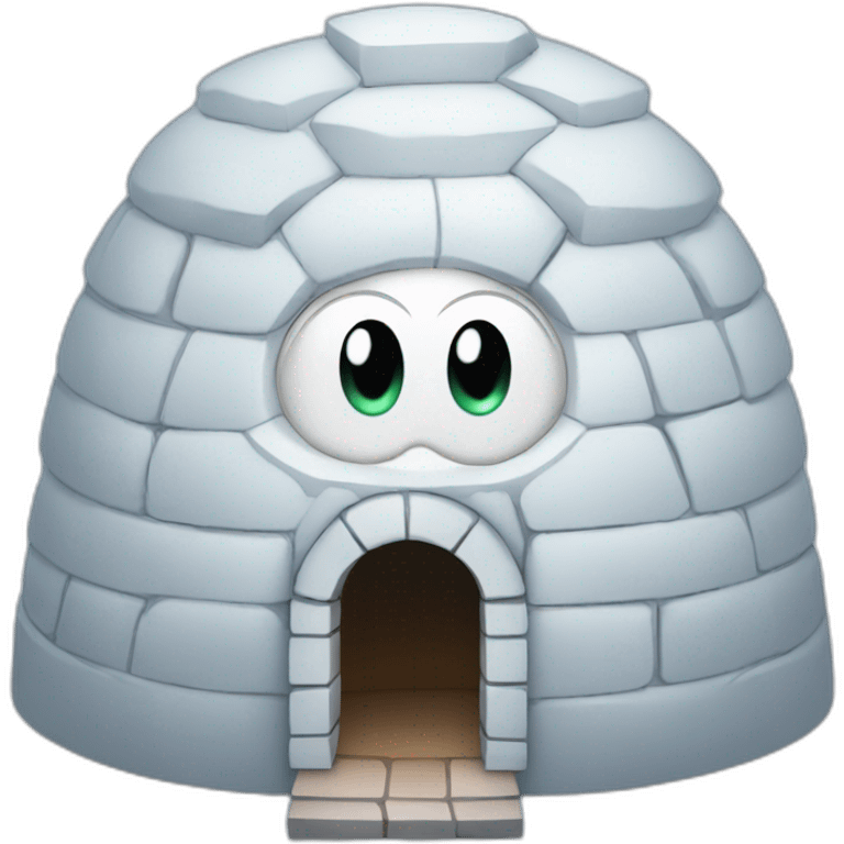 igloo looking with two eyes emoji