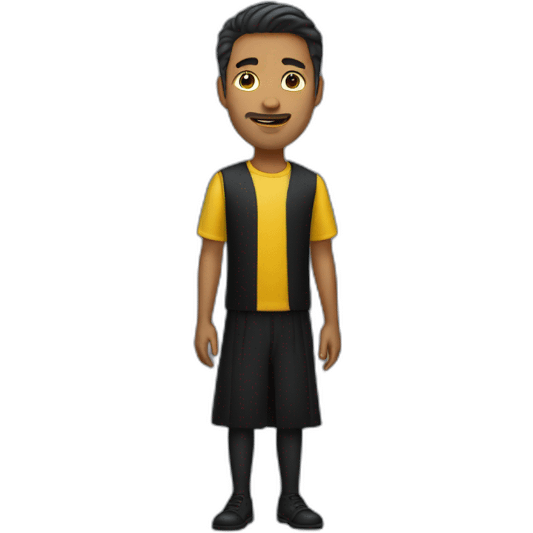 A guy with a long black and yellow dress emoji