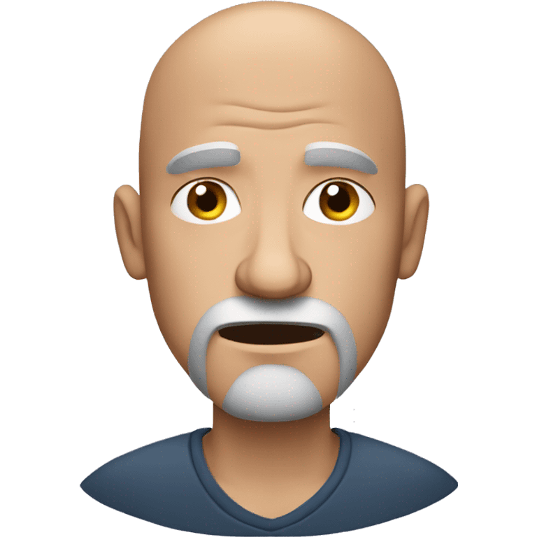 Grumpy bald man with beard  emoji