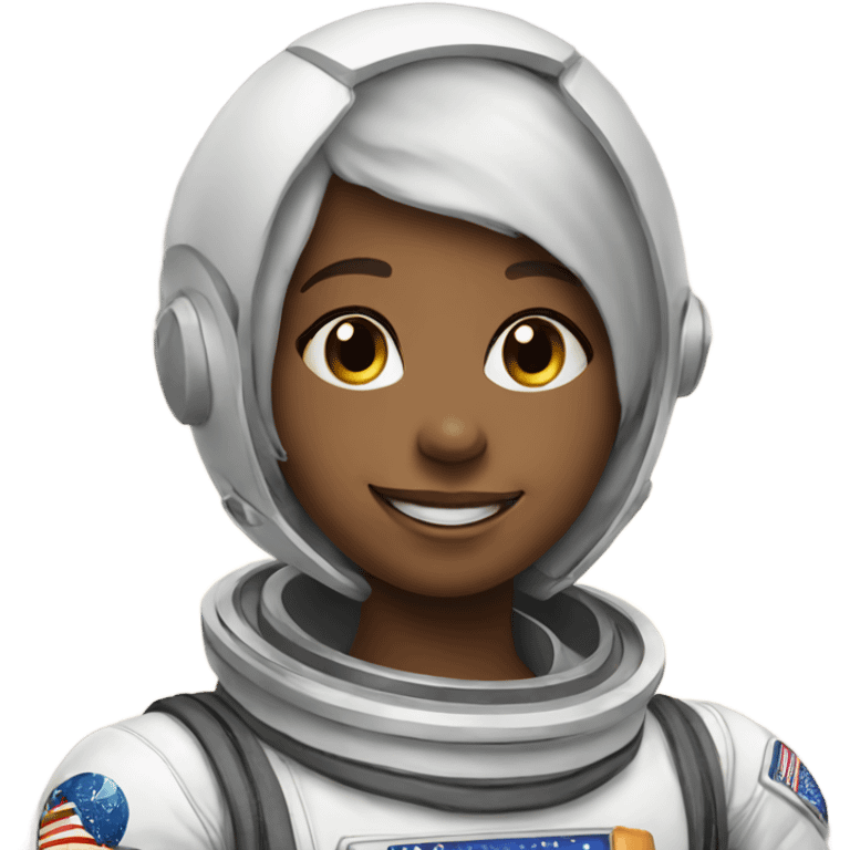 smiling girl in spacesuit emoji