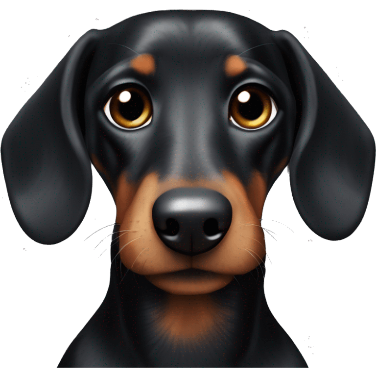 Black dachshund no brown markings realistic with gray hairs emoji