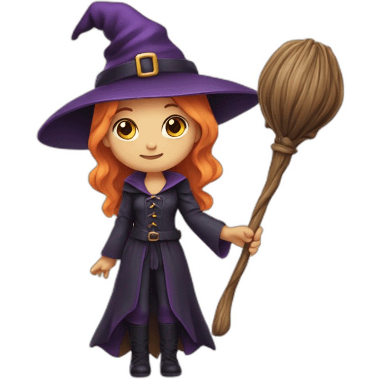 cute witch holding a wand emoji