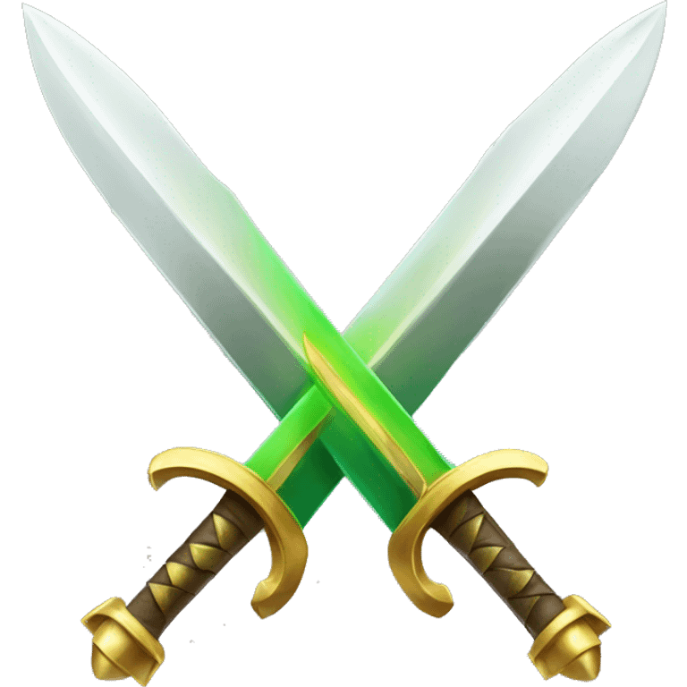 Two Swords Golden and  green Palm In the middle emoji