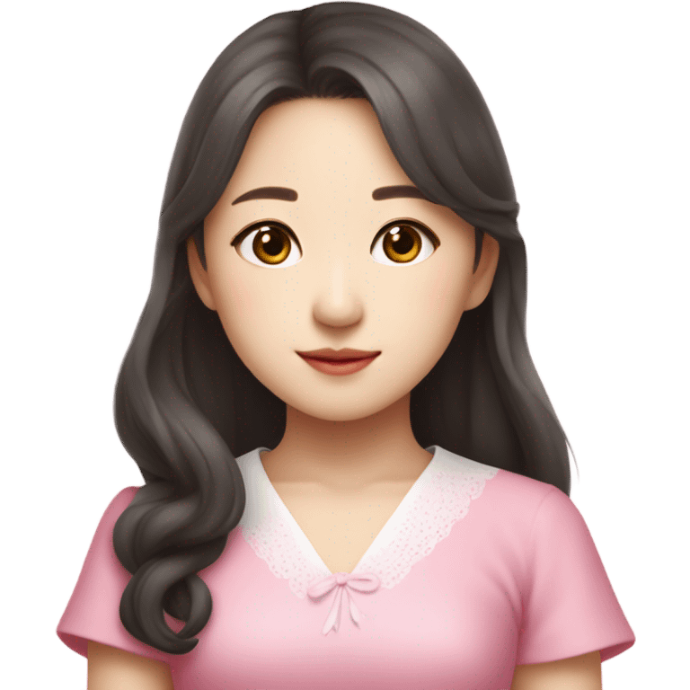 Wonyoung asian kpop cute girl wearing pink dress  emoji