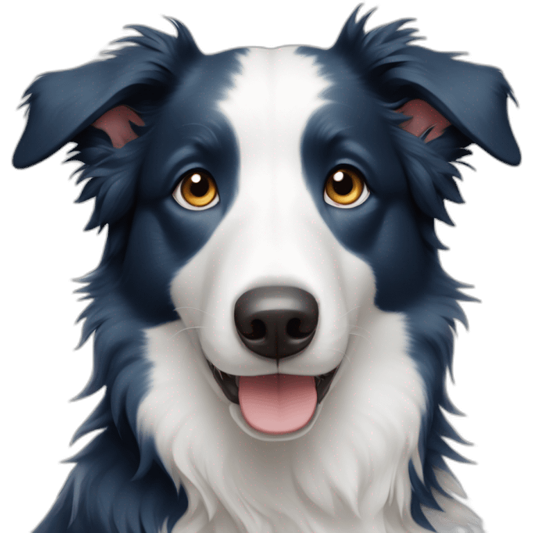 Blue and white border collie emoji