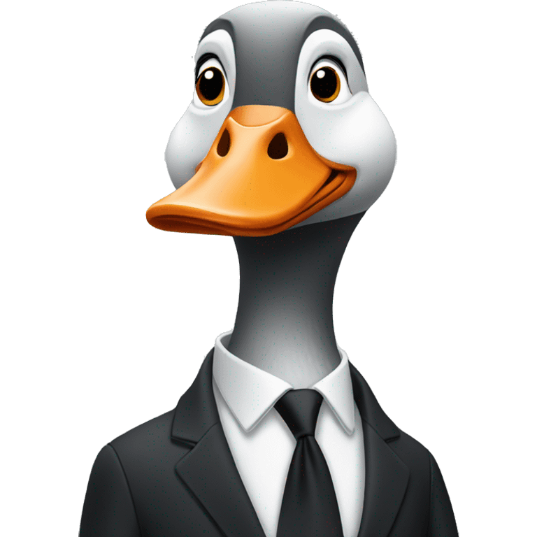 Goose with suit tie emoji