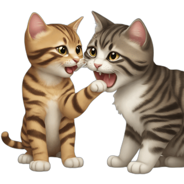 cute cat biting other cute cat emoji