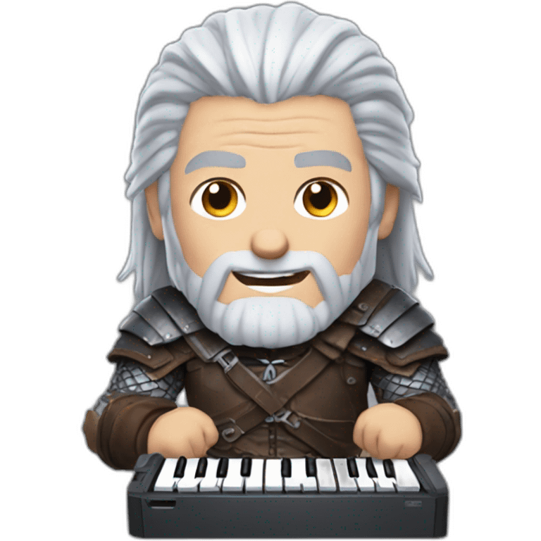 geralt of rivia holding a keyboard emoji