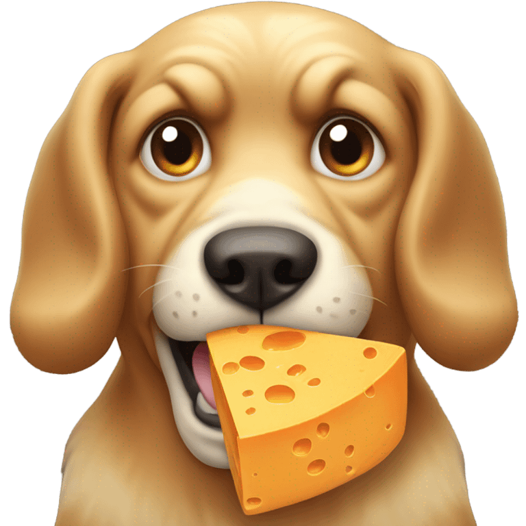 Angry dog with cheddar emoji