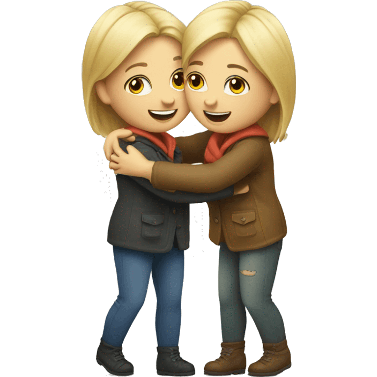 Hug two dutch girlfriends emoji