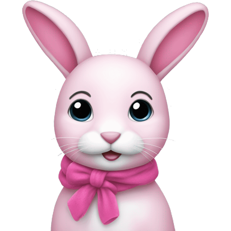 Pink Christmas bunny emoji