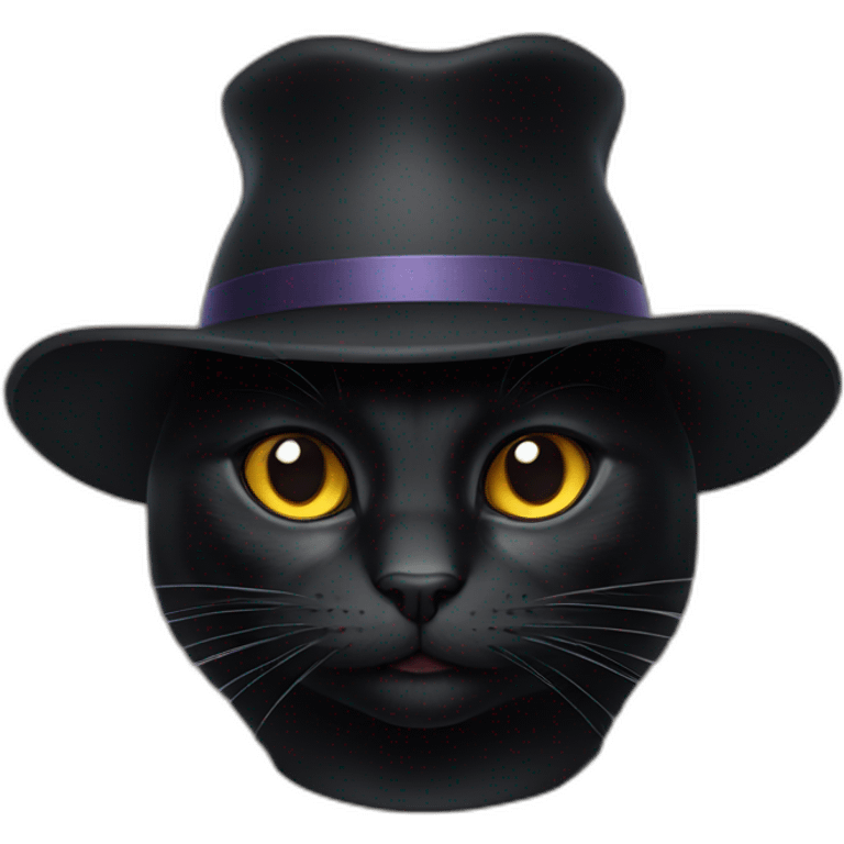 black cat with a hat emoji