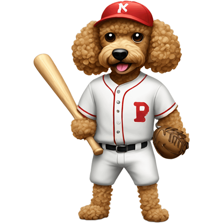 Poodle playing baseball emoji