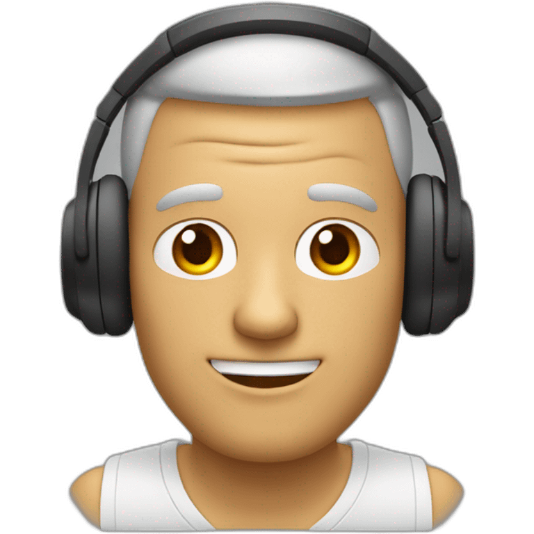 hombre con auriculares en la cara emoji