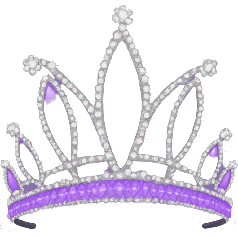 Purple tiara with butterfly details emoji