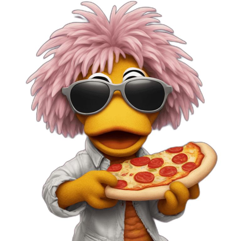 Fraggle with sunglasses eating pizza  emoji