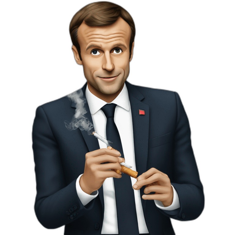 emmanuel macron smoking chicha emoji