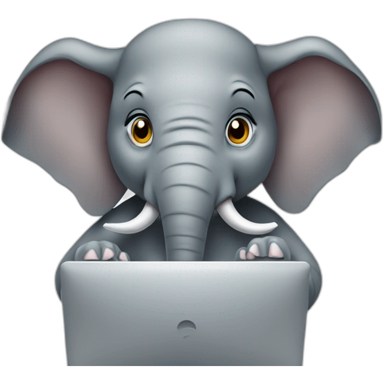 Elephant playing computer games emoji