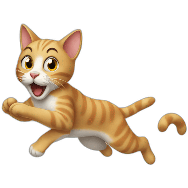 cat running after mouse emoji