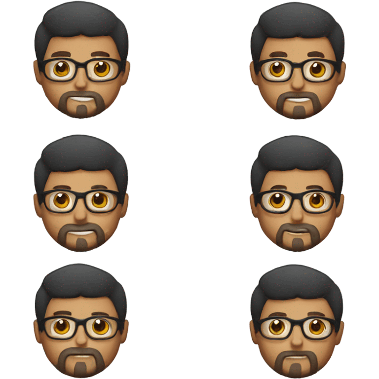 Hispanic circle beard and glasses  emoji