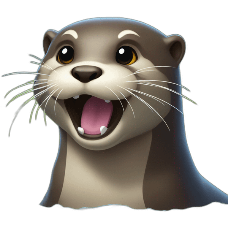 otter with lightning in mouth emoji