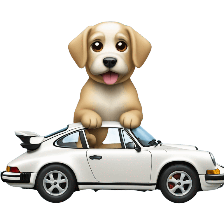 911 Porsche dog driving emoji