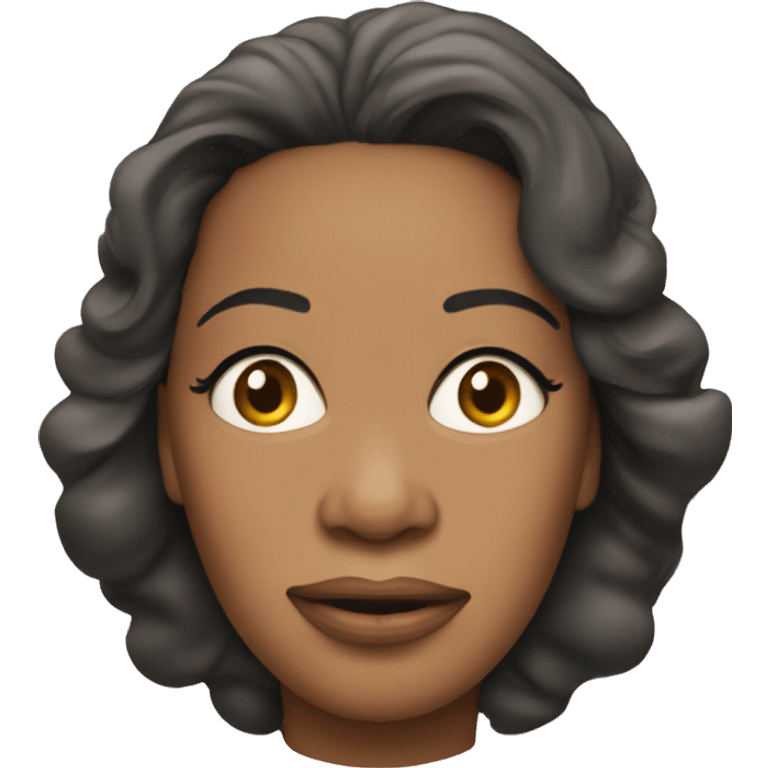 Oprah Winfrey's head with a sad face emoji