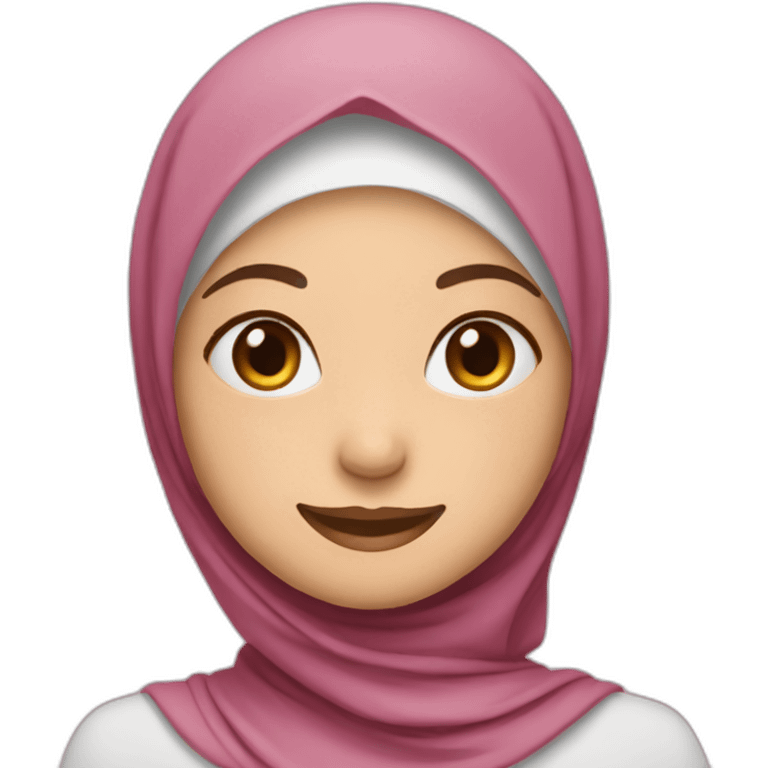 girl in hijab smile with hearths emoji