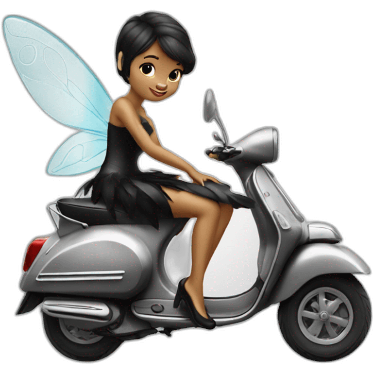 tinkerbell in black vespa emoji