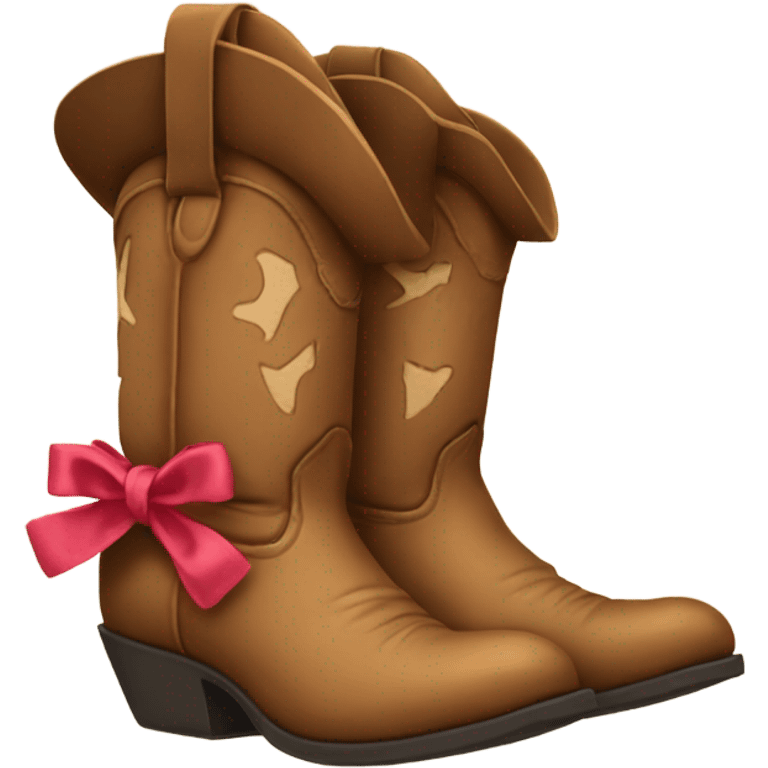 Cowboy boots with bows emoji