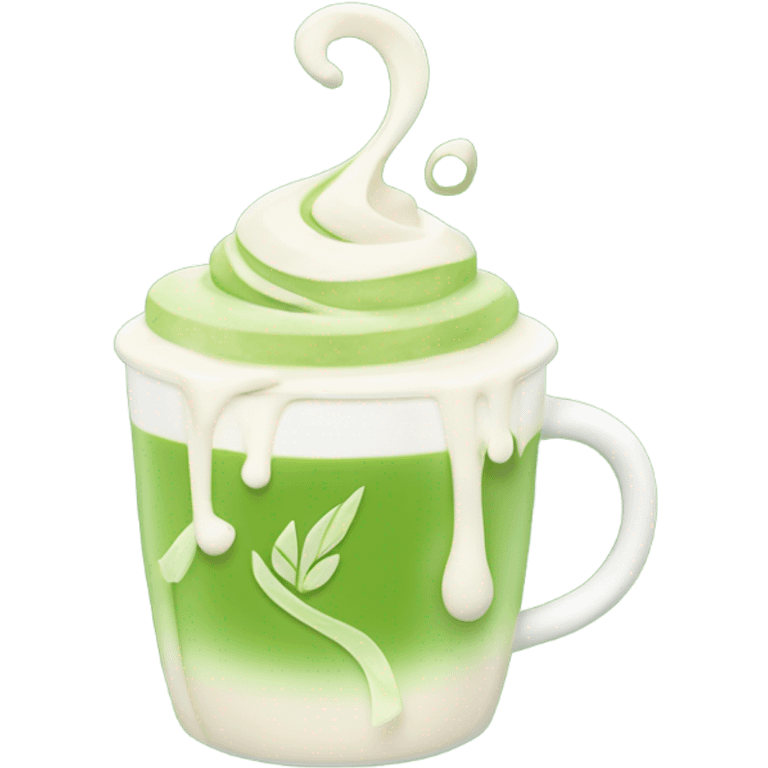 Matcha latte ribbon emoji