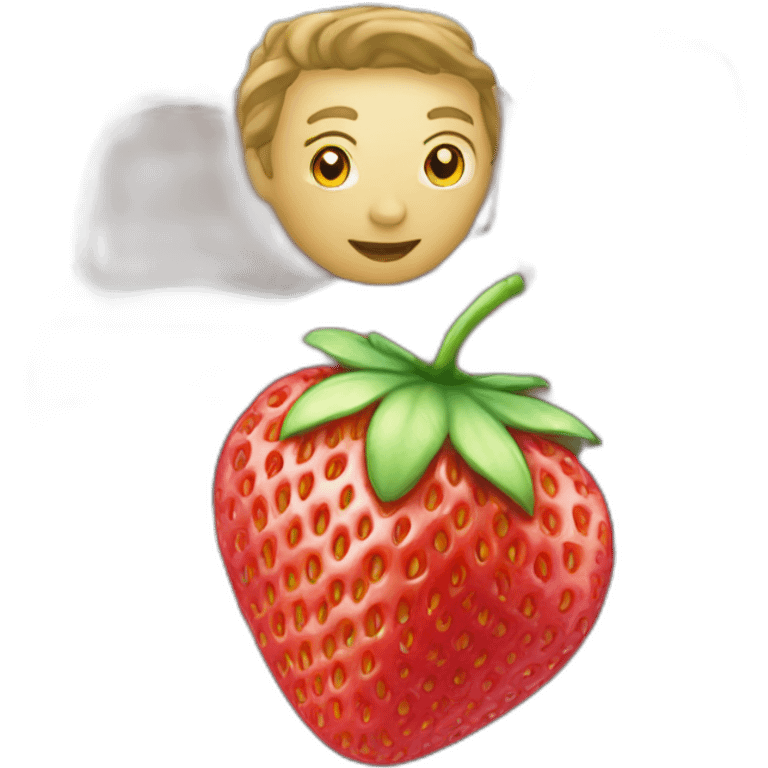 strawberry in a uber with a lot of luxury bagshop  emoji