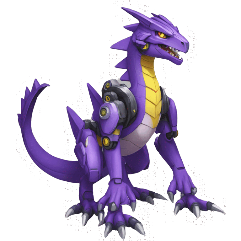  Cool Edgy Purple Yellow Digimon-Fakemon-Raptor-Dragon-Mecha full body emoji